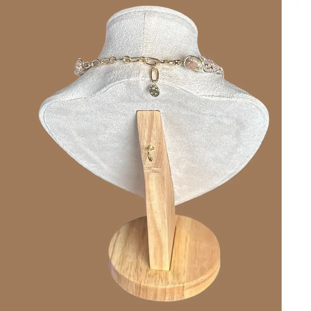 Out West Brown Pave Steer Head Brown Scarf Necklace
